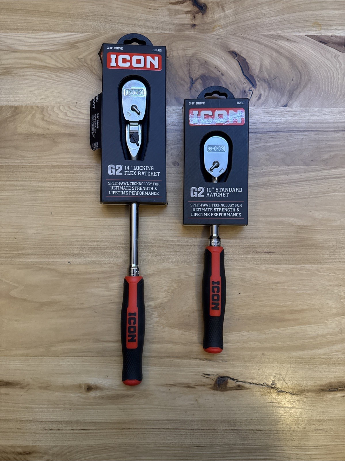 Icon G2 Ratchets 3/8 Drive 10” Standard R2SG , 3/8 Drive R2LKG 14” Flex Head
