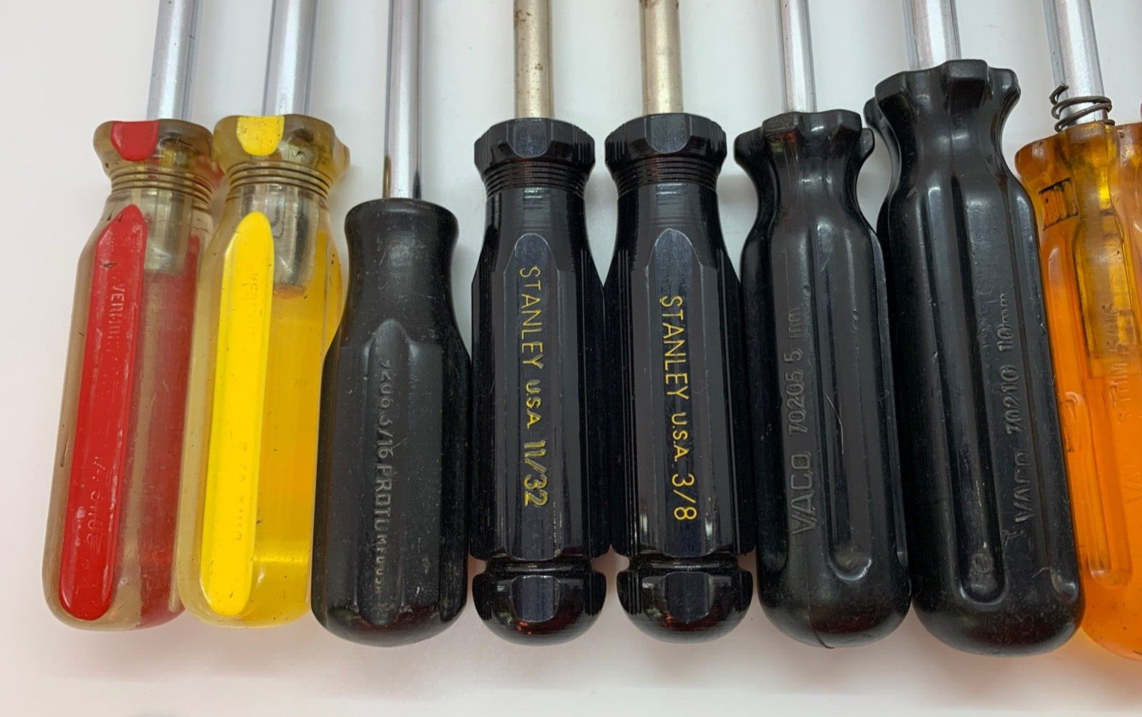 🇺🇸 USA Tools SK PROTO Vaco Stanley Nut Driver Lot Set Metric SAE Long Stubby