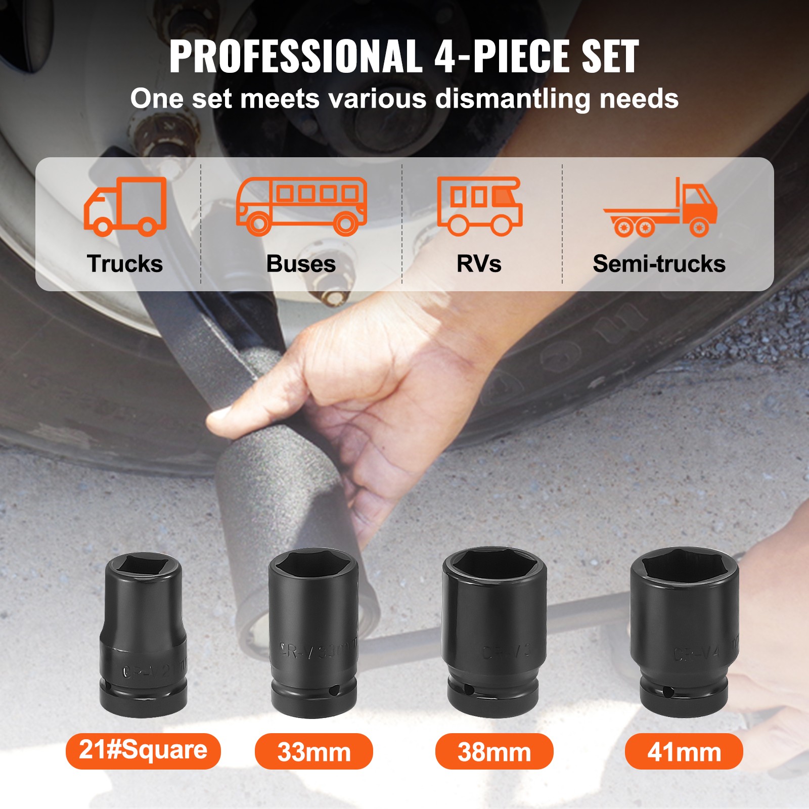 Torque Multiplier Set 1:64 Wrench Lug Nut Labor Saving Lugnuts with 4 Sockets