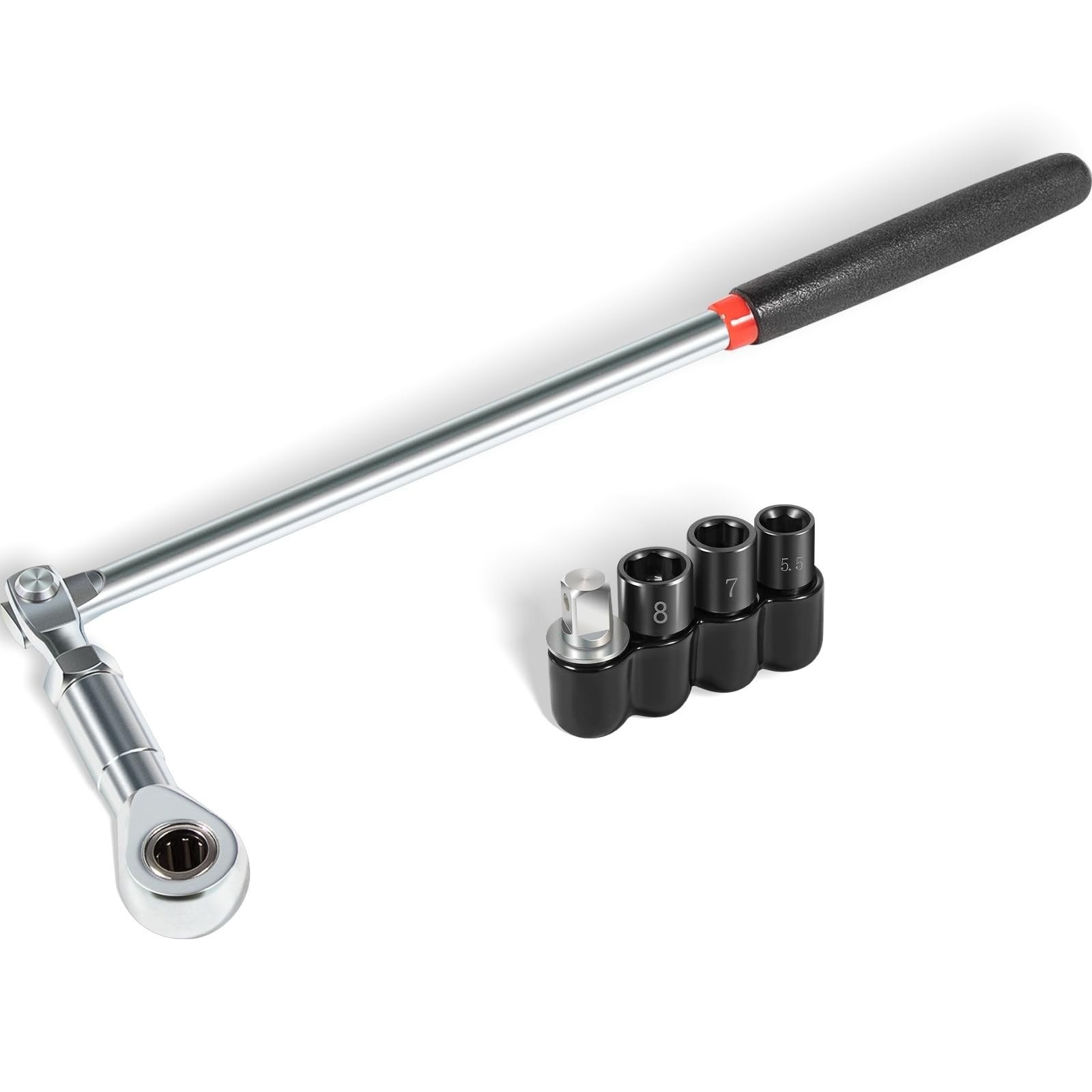 64180 Actuator Motor Tool Set 5.5mm 7mm 8mm Socket and 1/4″ Square Drive Adapter