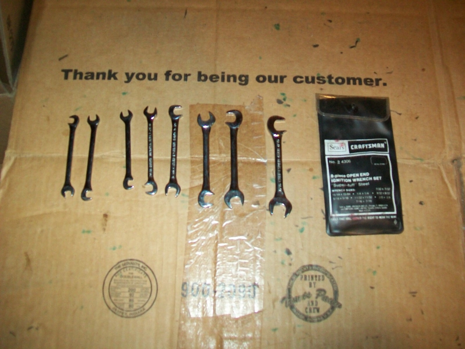 1 Of Craftsman # 9-4306 8 Pc Open End Ignition Wrench Set