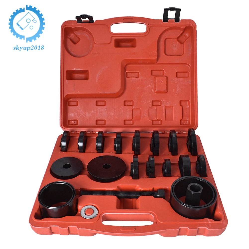 23 Pieces Front Wheel Drive Bearing Press Removal Adapter Puller Pulley Tool