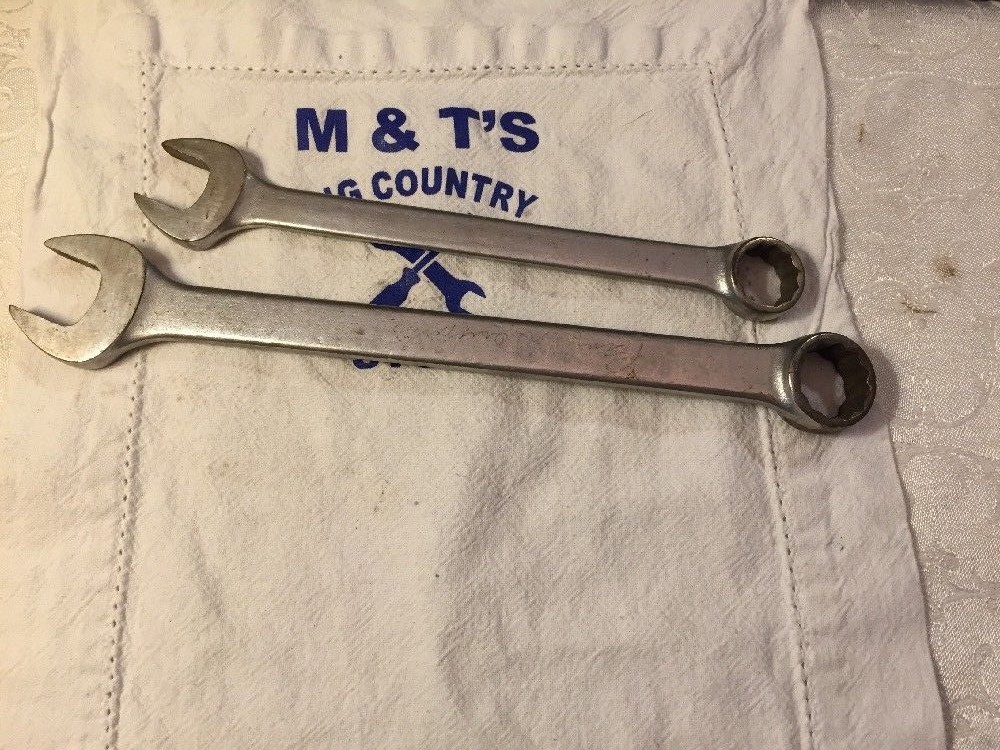 Vintage Pair Par-X Tools USA 12pt Combination Wrenches 3/4″ BO24, 7/8″ BO28
