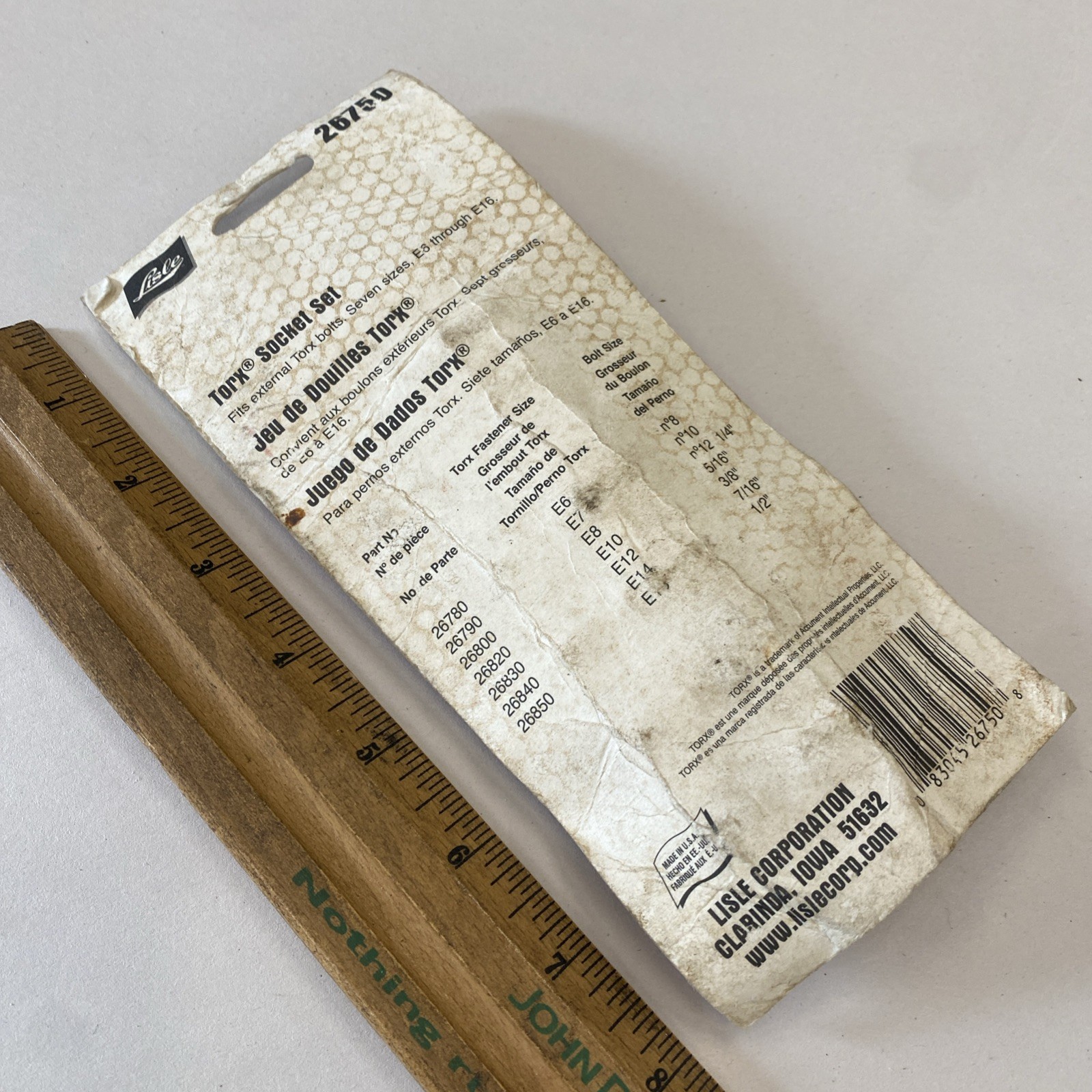 Lisle 26750 Inverted External Torx Socket Set E6 – E16, New Old Stock! M0913