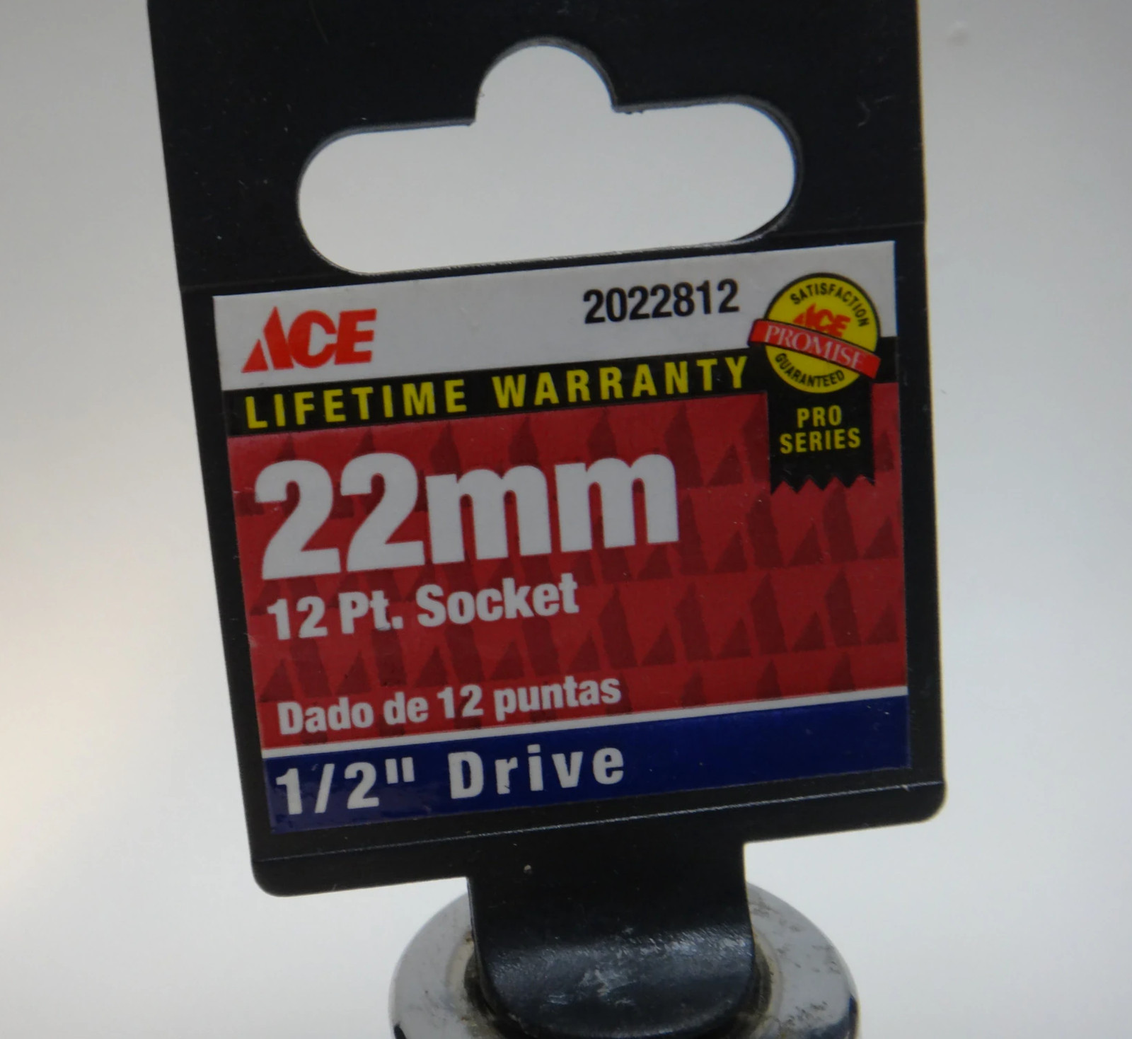 ACE 22mm 12-Point Socket 1/2in Drive Pro Series Lifetime Warranty’,’ACE’