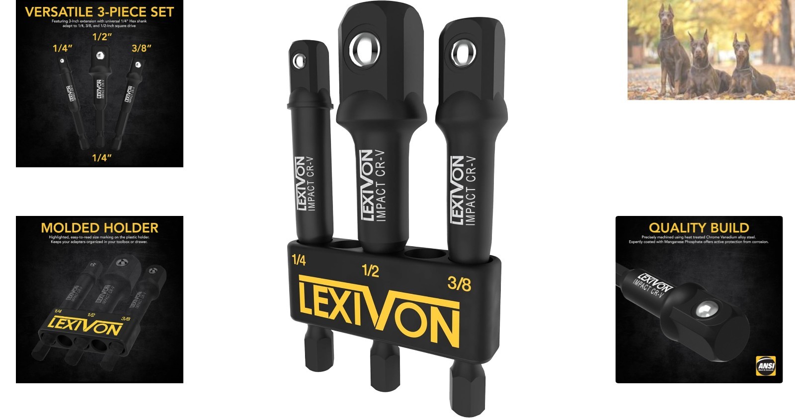 Efficient 3-Piece Impact Adapter Set – Rust-Proof & Quick Change Compatible