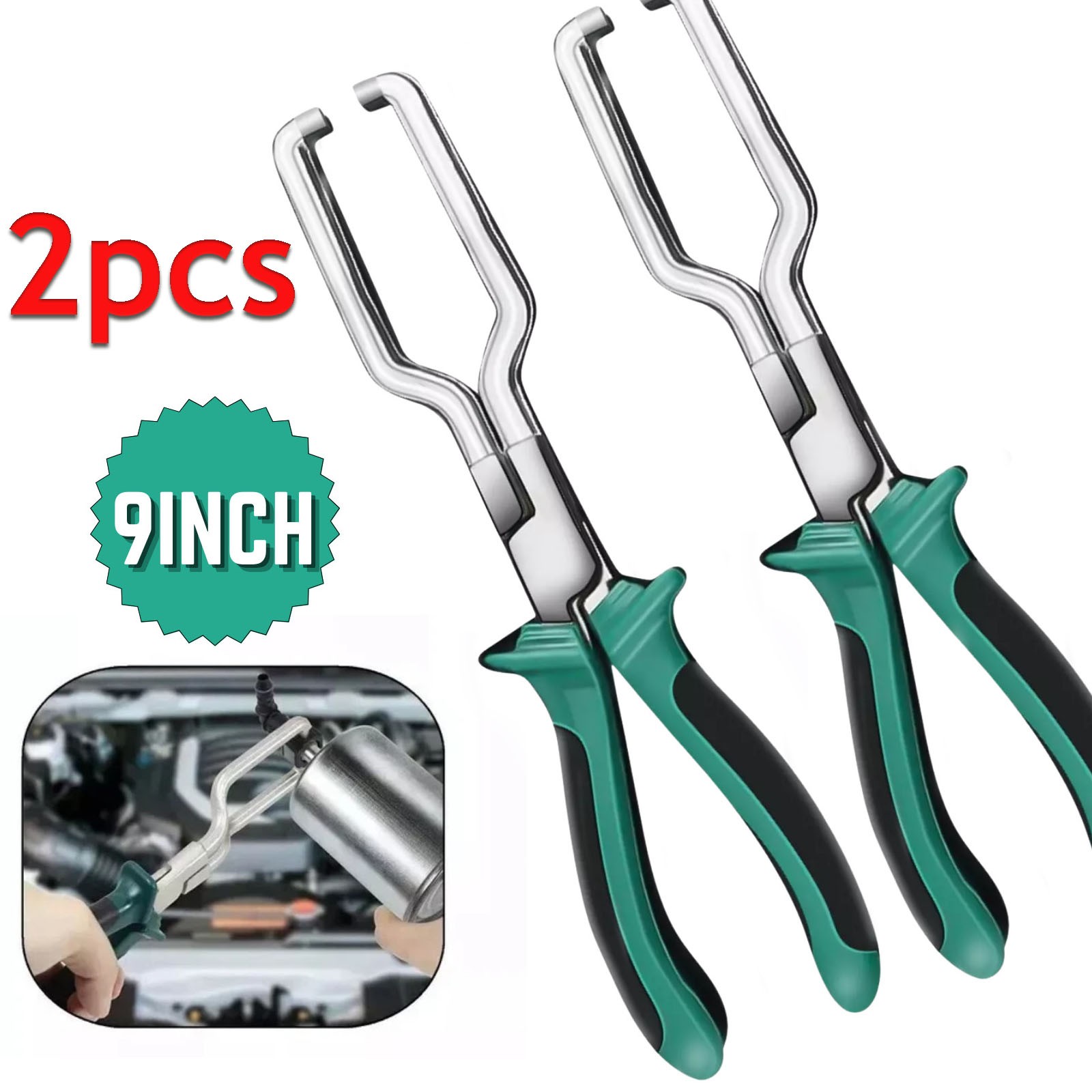 9Inch Electrical Disconnect Pliers Fuel Line Clip Spark Plug Repair Tool 2-Pack