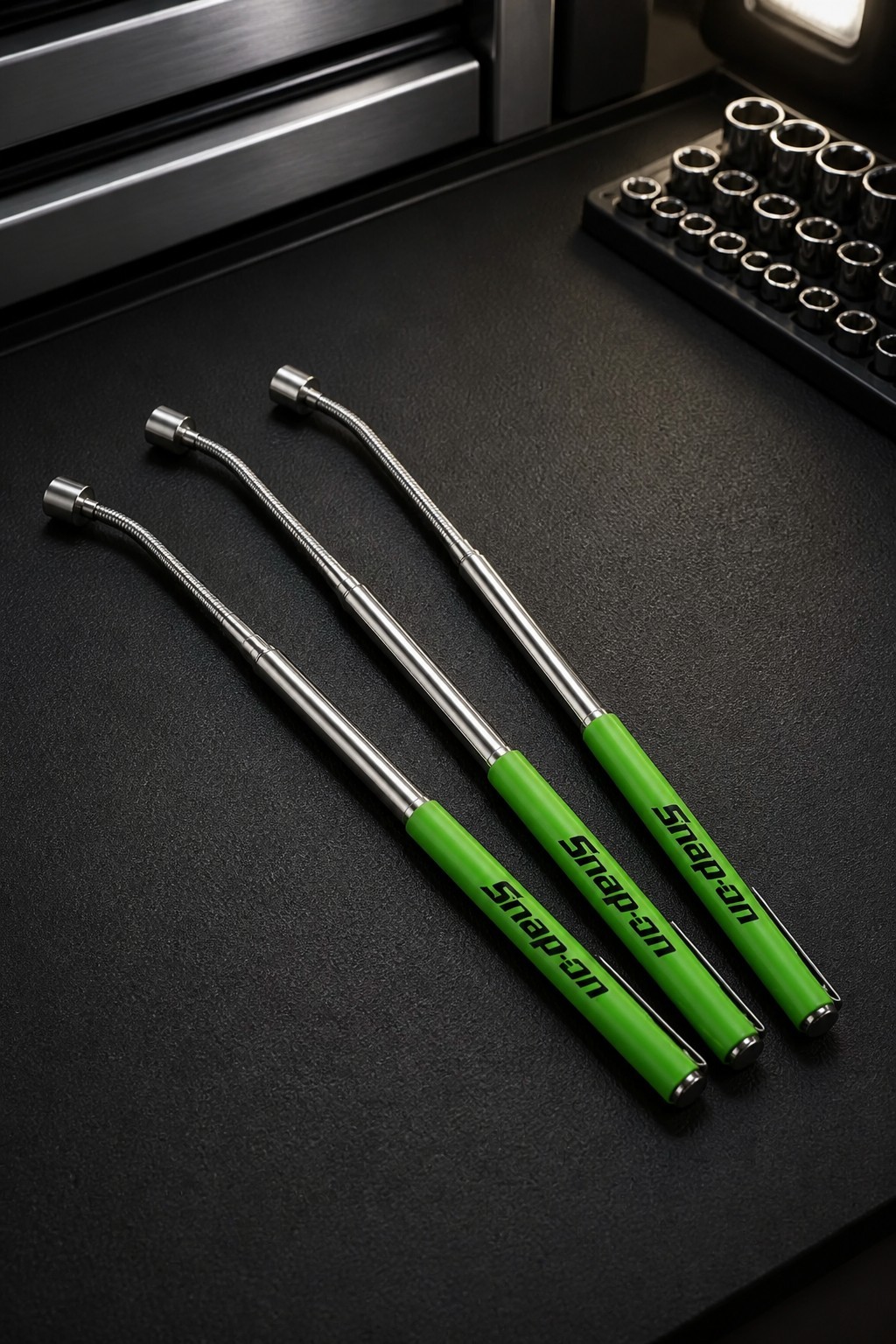 3X Snap-on Tools PROMO MAGNETIC PICK UP TOOL TELESCOPING UP TO 21″ Green 🟩 NEW!