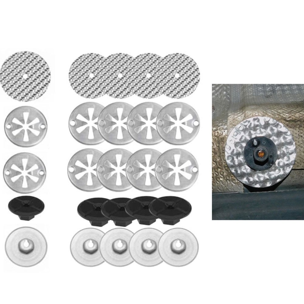 For Car Heat Shield Repair Kit 25 Pieces 30mm Washers 50mm Plates and Nuts Kit