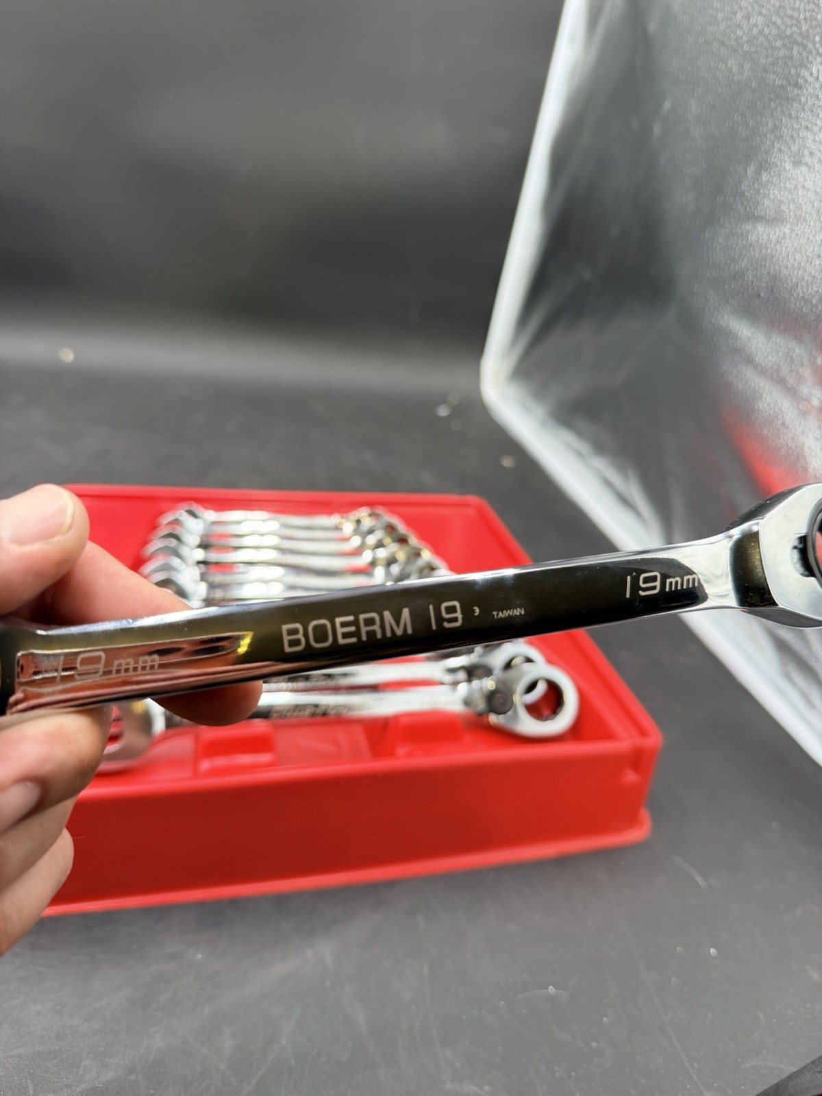 Blue Point 12 Pc Metric 15° Offset Ratcheting Combination Wrench Set BOERM712