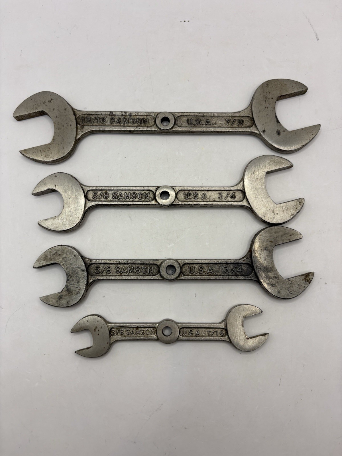Samson Double Ended Open Wrench Set USA 3/8 7/16 5/8 3/4 13/16 7/8