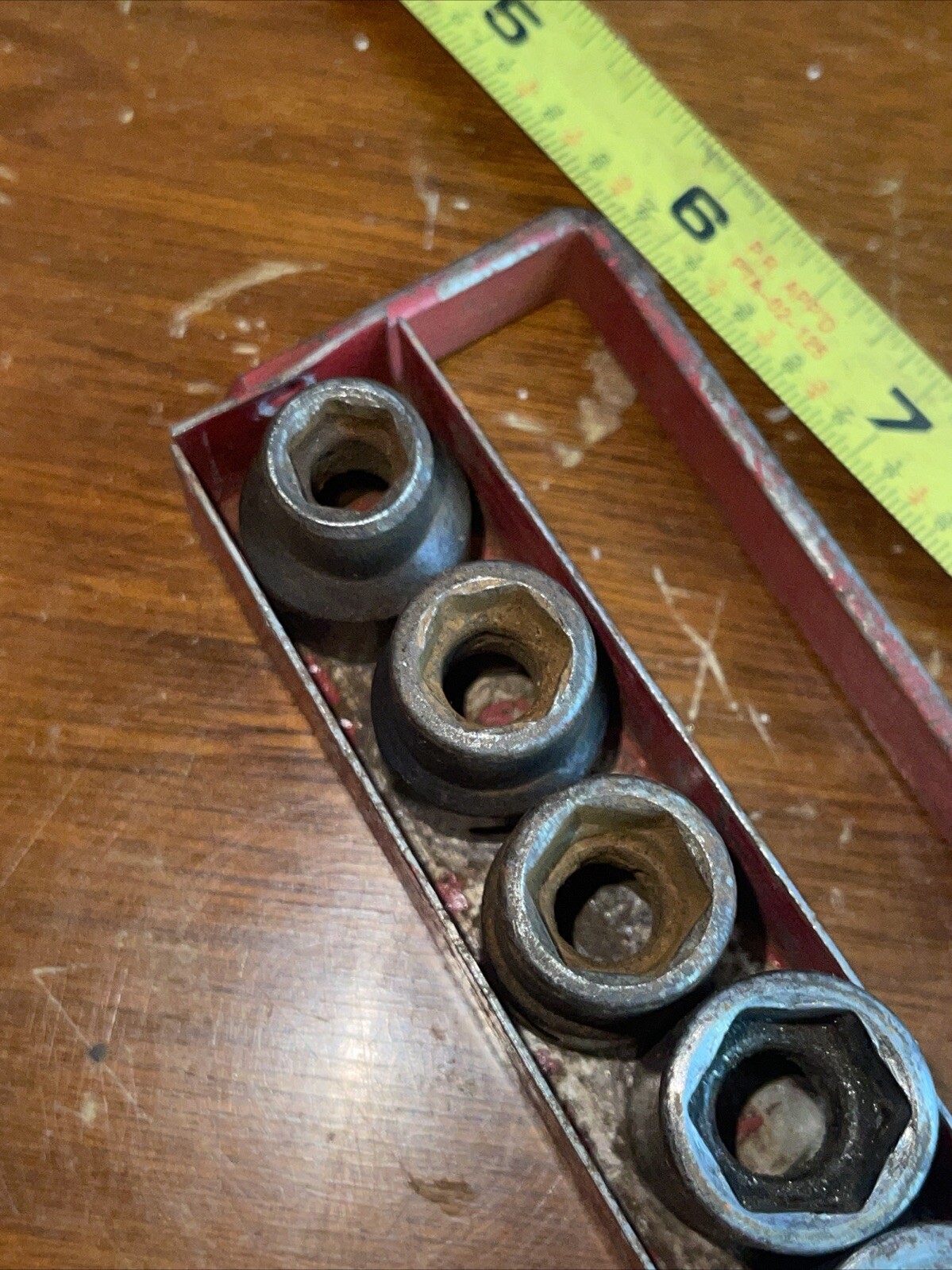 Vintage Wright Tools USA 8 Piece 3/8 Drive SAE 6 point impact socket Set Case