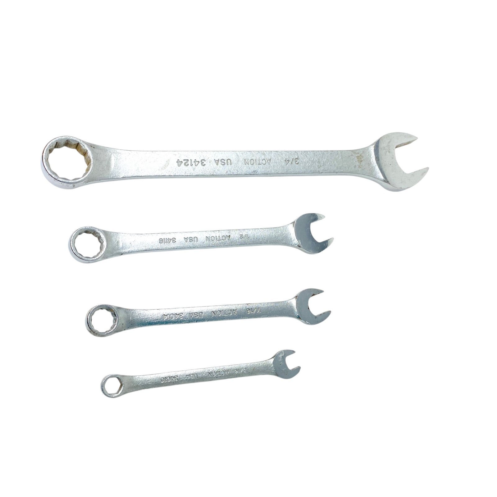 Action USA Lot SAE Combination Wrench Hand Tool Equipment Set, 4 Pcs