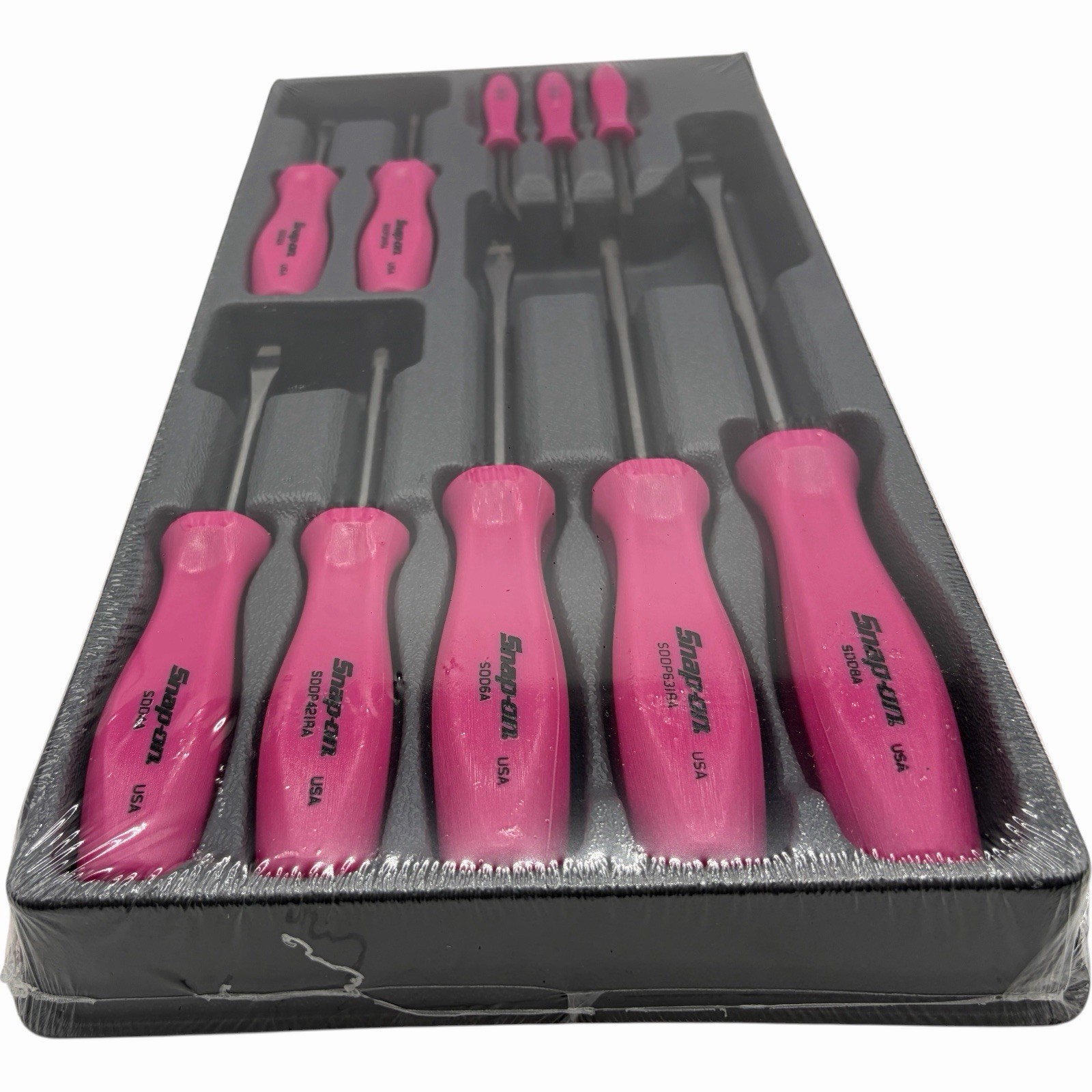 Snap On Tools Pink Hard Handle Combination Screwdriver Set SDDX70APP 7 Piece New