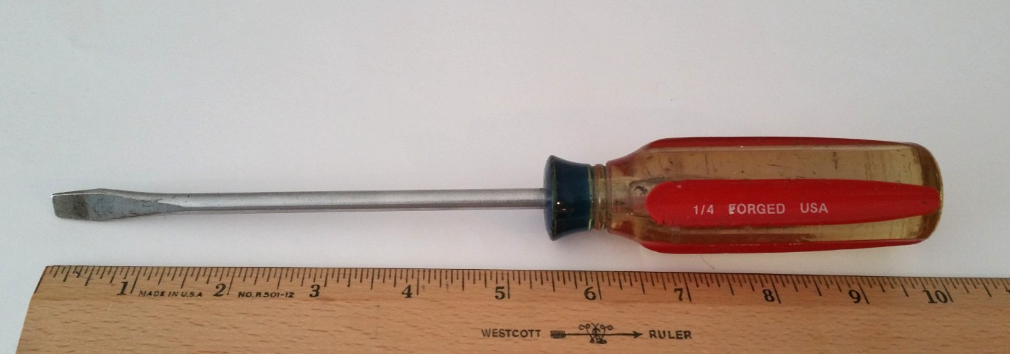 Vintage Craftsman 1/4″ Slotted Screwdriver Sears Best Handle 41593 + WF USA K353