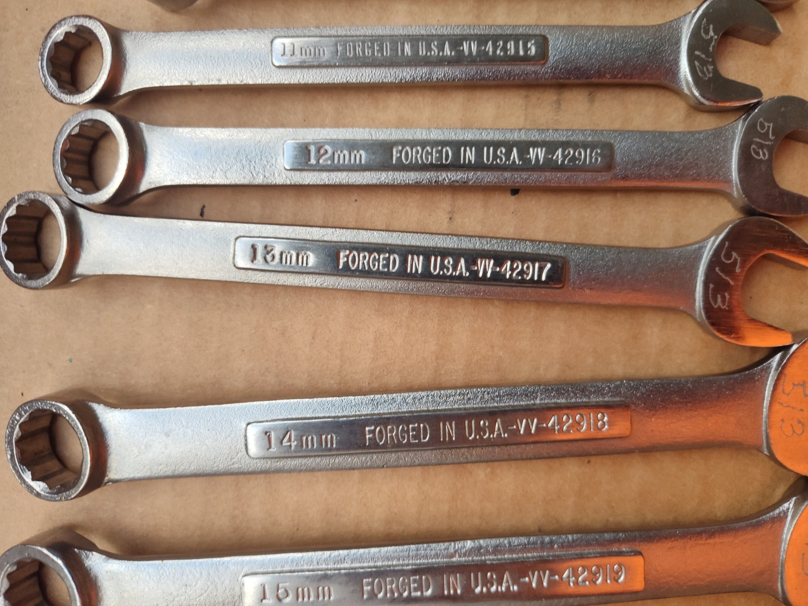 USA Craftsman Metric Combination Wrenches 14 Pc. Set 7-21mm 42938