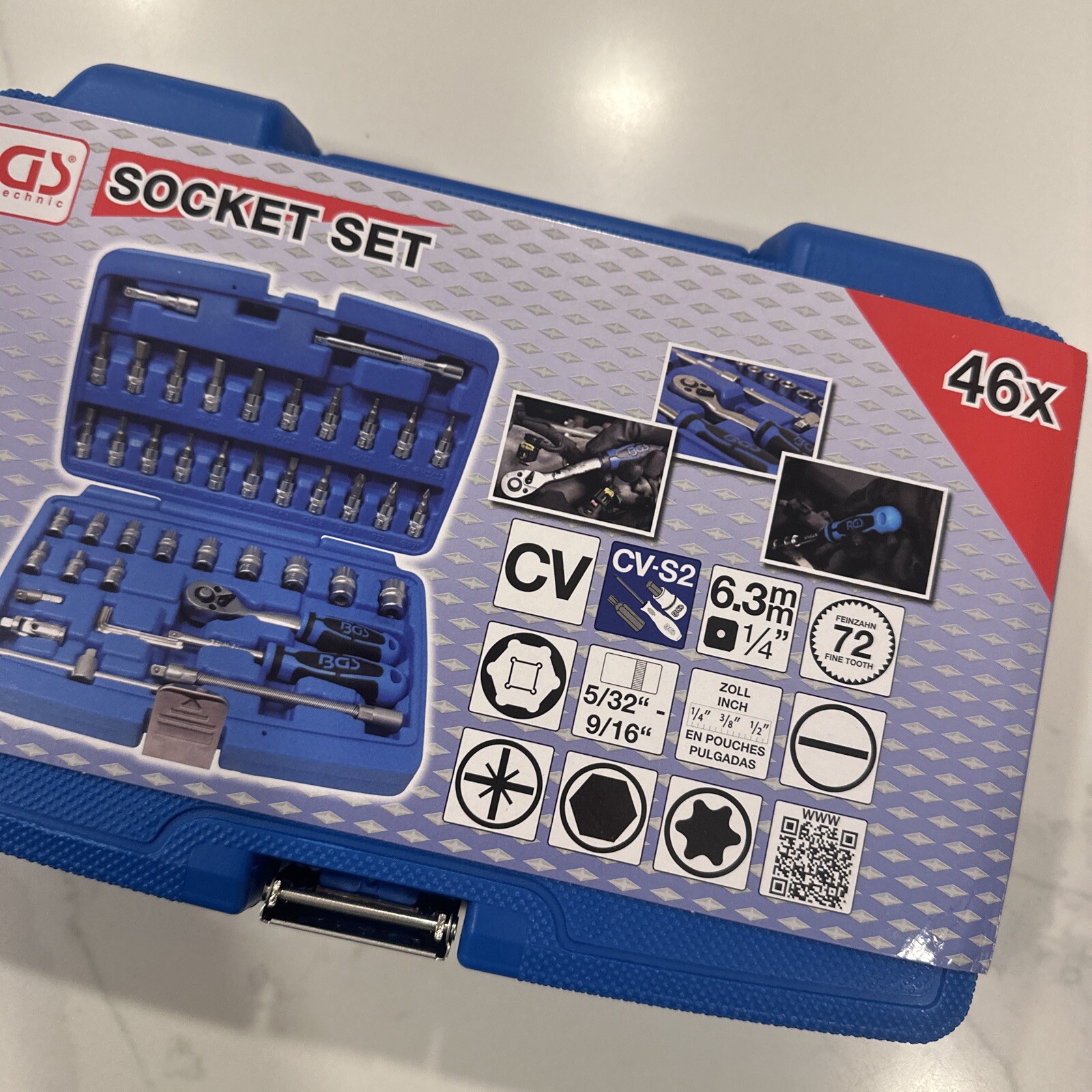 BGS 1/4″ Inch Mechanic Socket Set 46 Pc. Set SAE No. 2141 Steckschlüssel-Satz