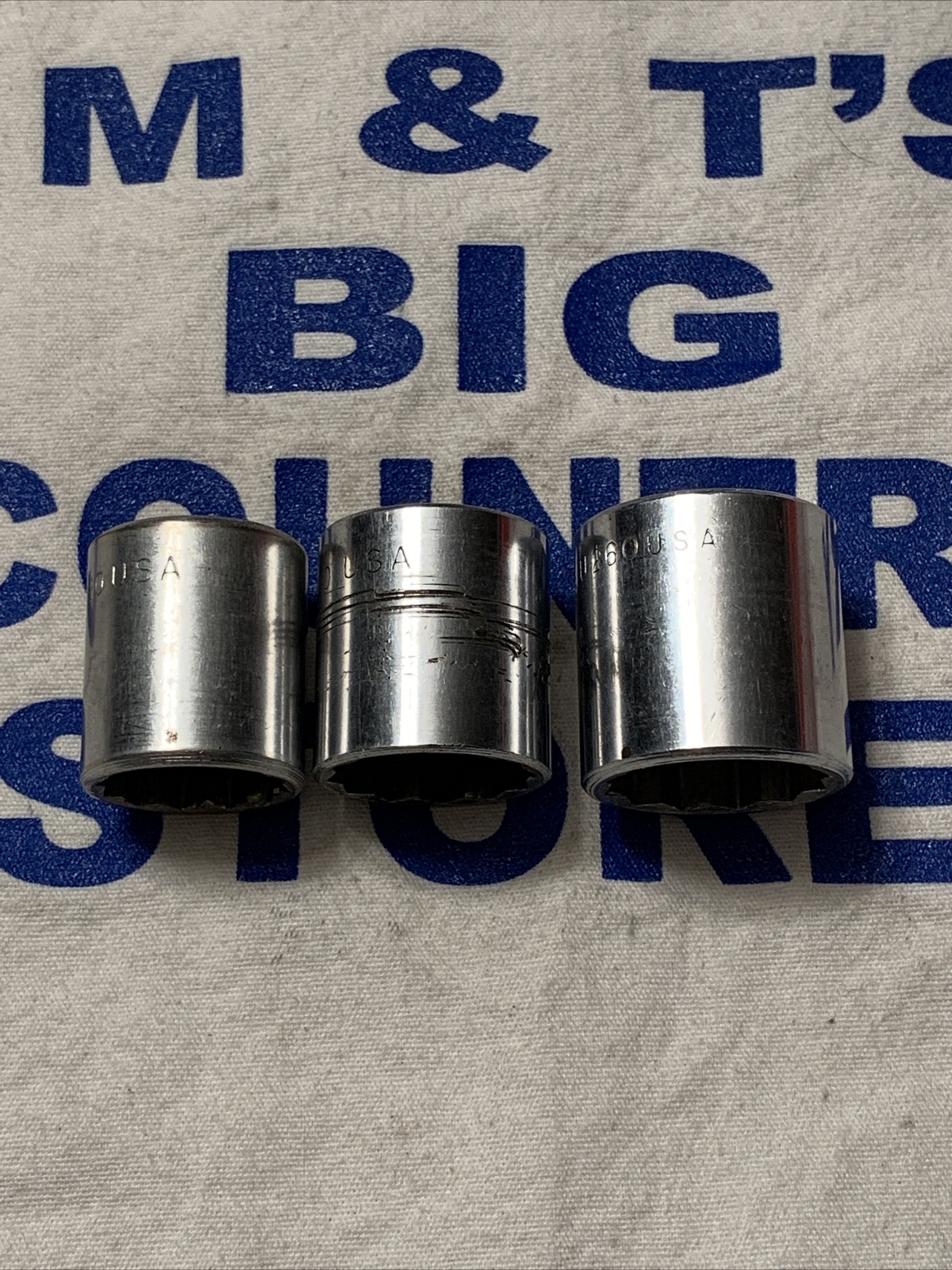 Vintage Par-X USA 3/8″ Drive 3pc 12 Point Sockets U220 U240 U260