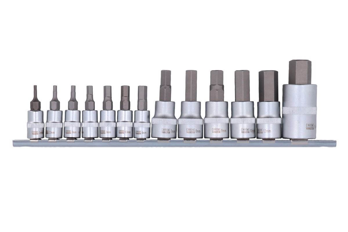 Laser Tools 9282 Security Hex Socket Bit Set 1/4″D, 3/8″D, 1/2″D 13pc