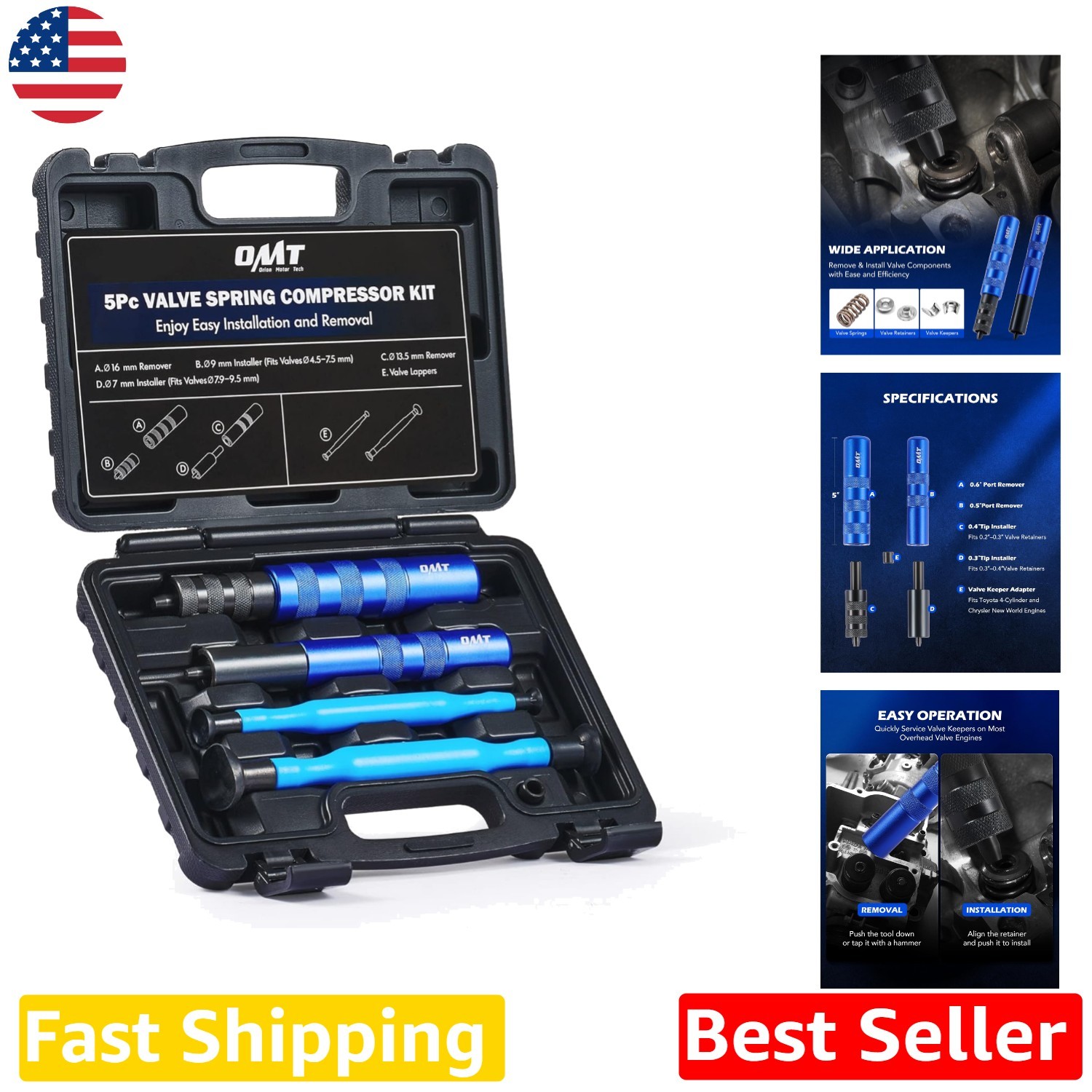 Pro Valve Keeper Tool Kit: Remover Installer, Lappers, Durability, Wide Engin…