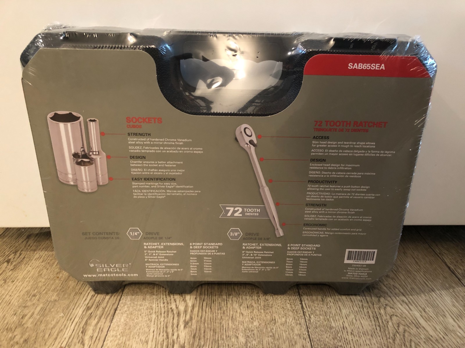 New Matco 65 Pc 1/4″ & 3/8″ Dr Metric Silver Eagle Master Set ~ SAB65SEA