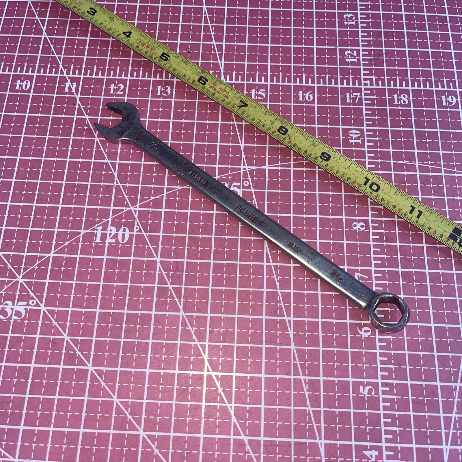 Bonney USA 1114H 7/16 In SAE 6 Point Combination Wrench Vintage 7/16”