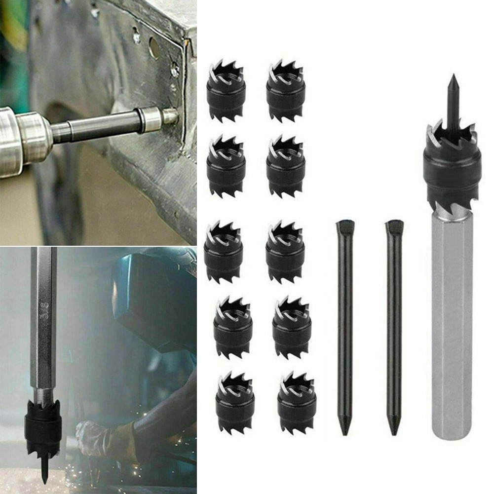 High Speed Steel 13 Pack Double Sided Spot Weld Cutter Set 38 Inch Length