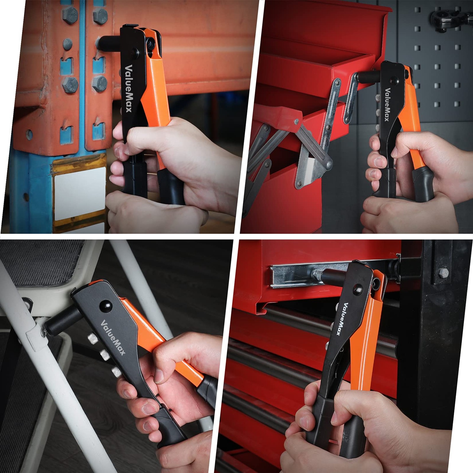 ValueMax 4-in-1 Hand Riveter/Rivet Gun, Pop Rivet Tool Kit with 200 Rivets -…