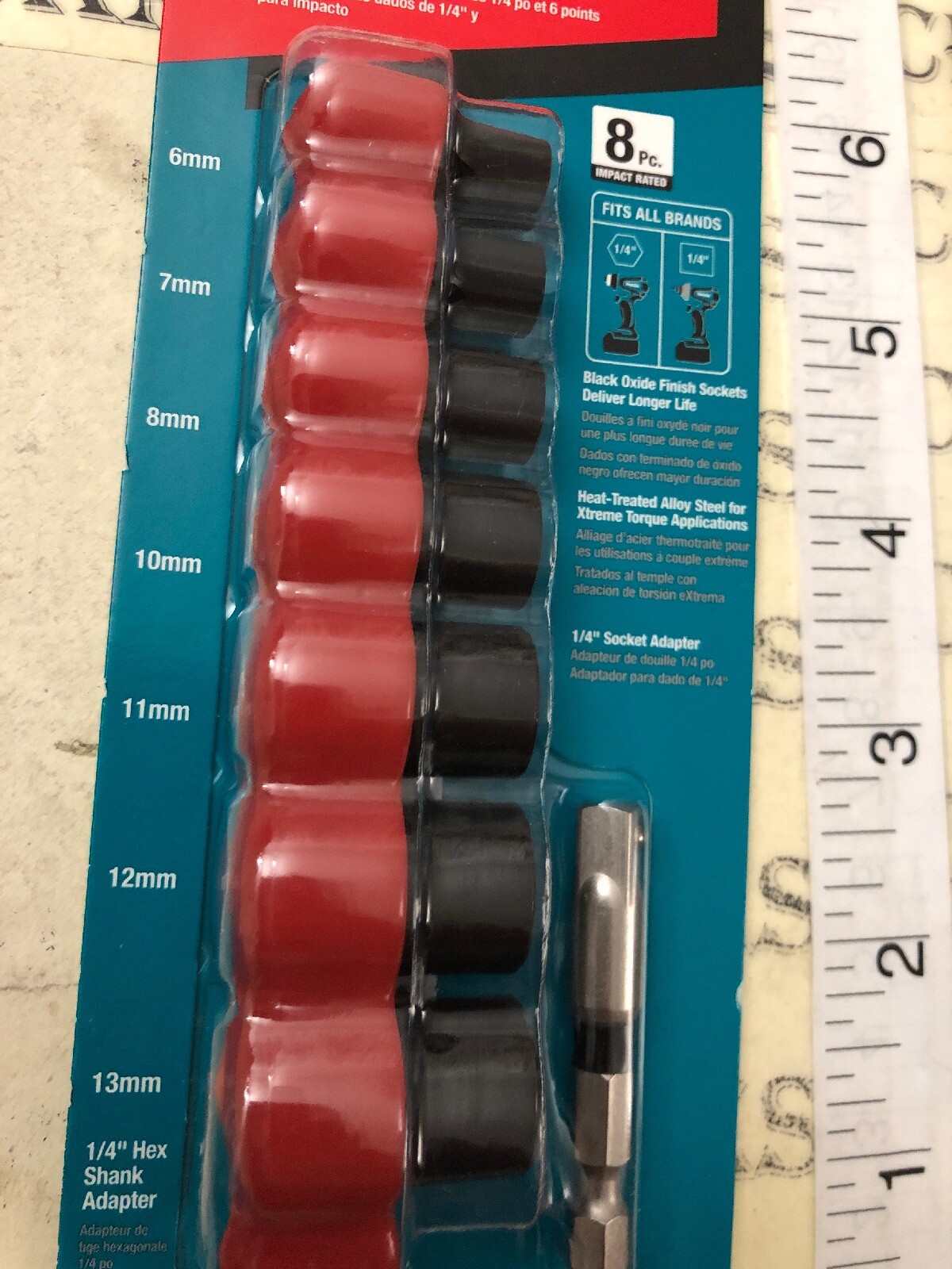 new Makita Impact Xps 1/4” Socket Set Metric+Sae 6 Point Drive Total 16 Pc.