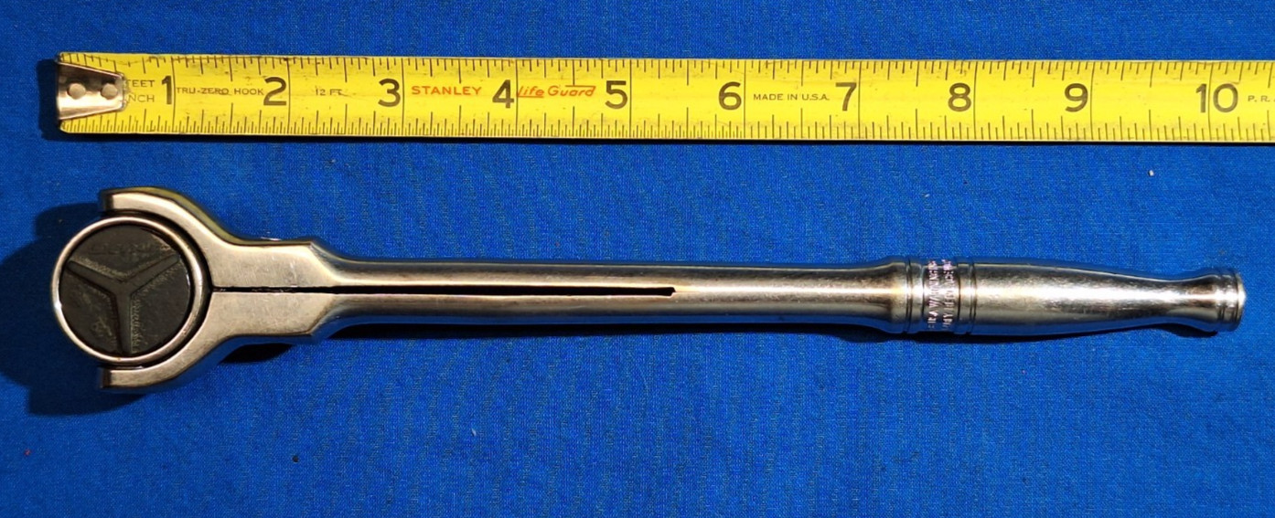1987 Snap-On F748 10″ long swivel head 3/8″ drive ratchet