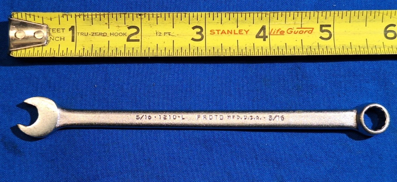 Proto 1210L 5-3/4″ long 5/16″ Combination wrench 12 point USA