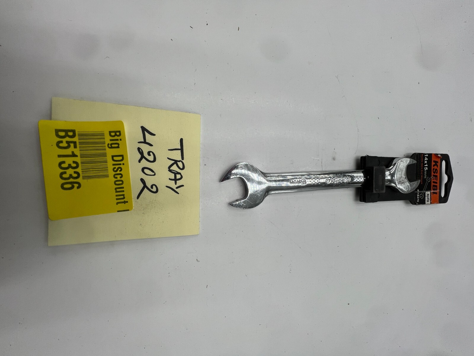 Kseibi Double Open End Wrench 14mm x 15mm 118470 Chrome