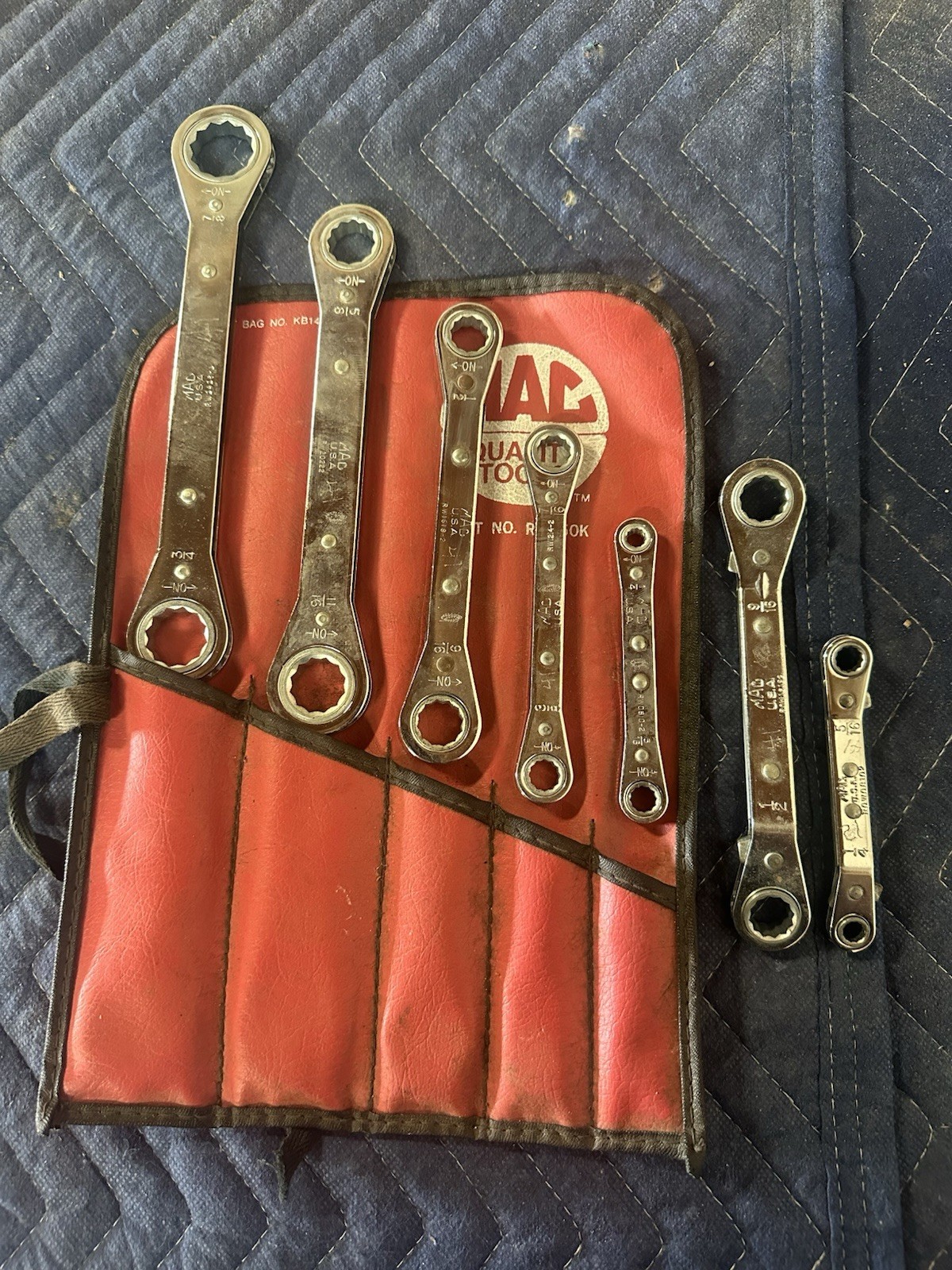 Mac Tools Wratcheting Wrenches 7/8”-1/4” Set No. RBW50k Plus Extras