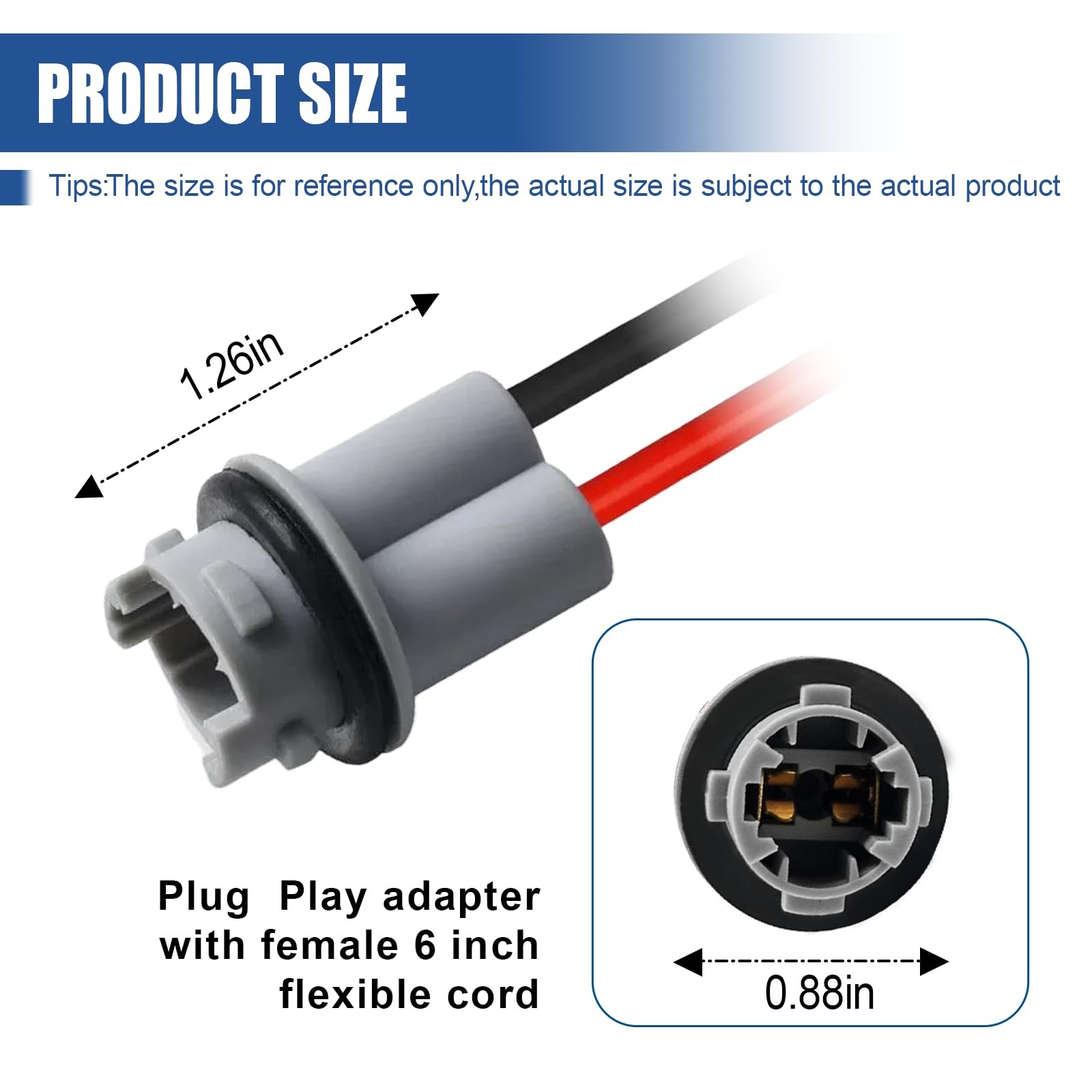 UHANBUT T15 Bulb Socket Pigtail Wiring Harness Adapter, 912 920 921 2PCS