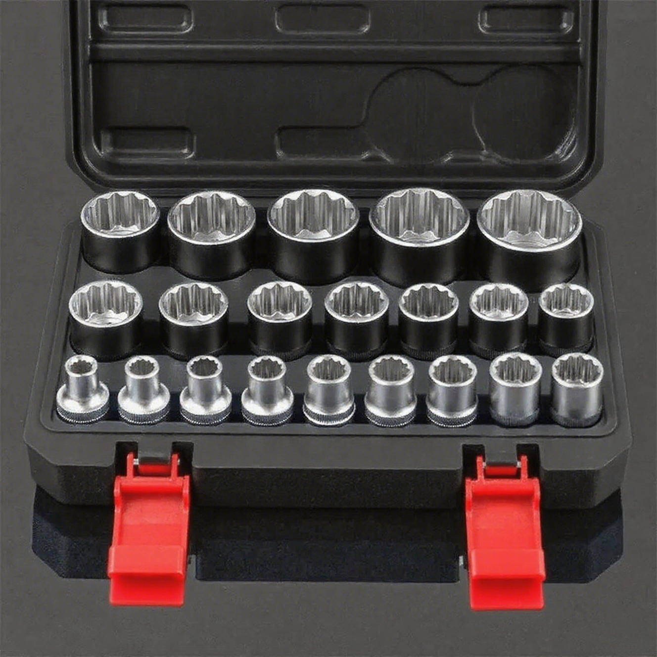 21pcs 1/2″ Dr. Spline Gear Lock Multi Bit Socket Set CR-v Metric 8-36mm