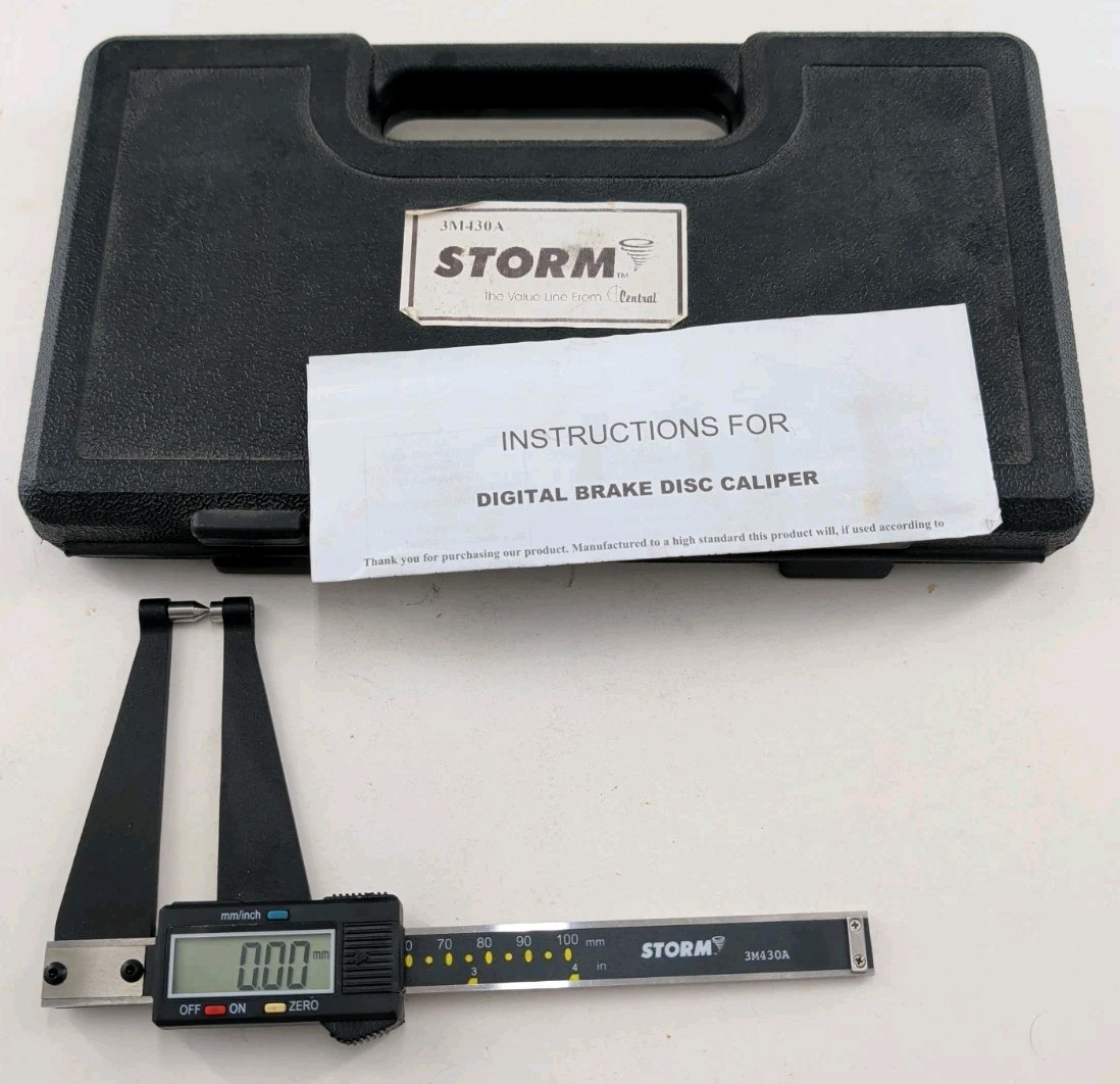 Central Tools Storm 3M430A Digital Brake Rotor Gauge Micrometer Caliper w Case