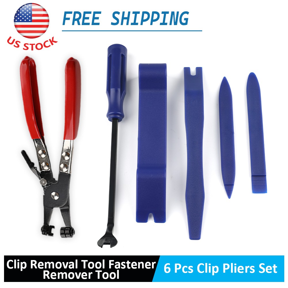 6PC Car Trim Removal Tool Set Hand Tools Pry Bar Panel Door Interior Clip Kit US