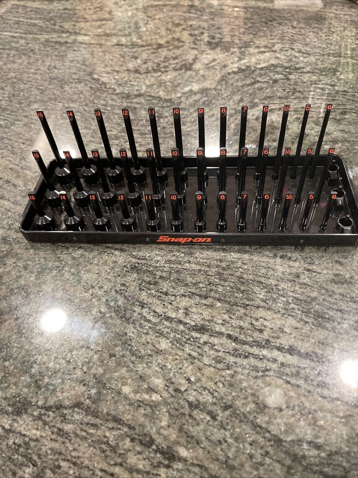 Snap On ka143metbk 1/4″ metric 3 row post socket tray black