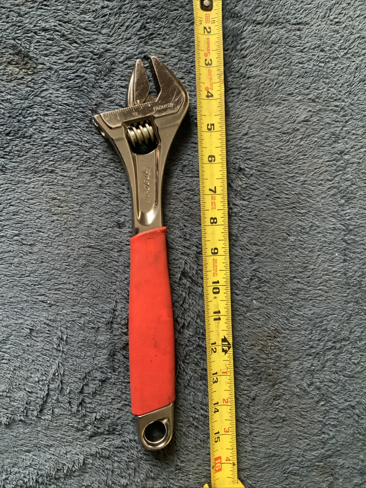 Snap On Adjustable Wrench, Fadh12b….red….used…