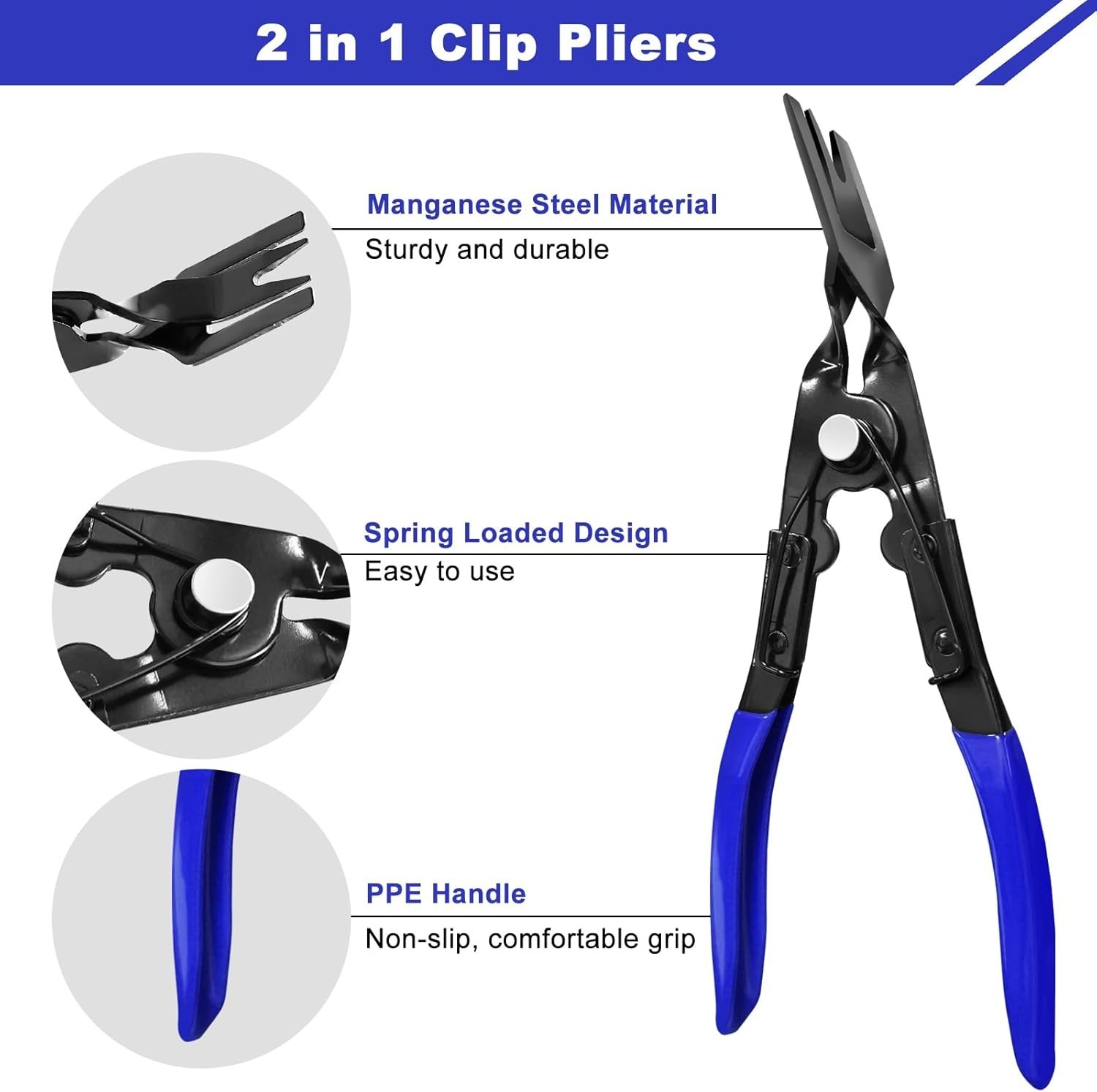 Ergonomic Auto Trim Repair Tool Set – Pliers, Fastener Remover & Storage Bag