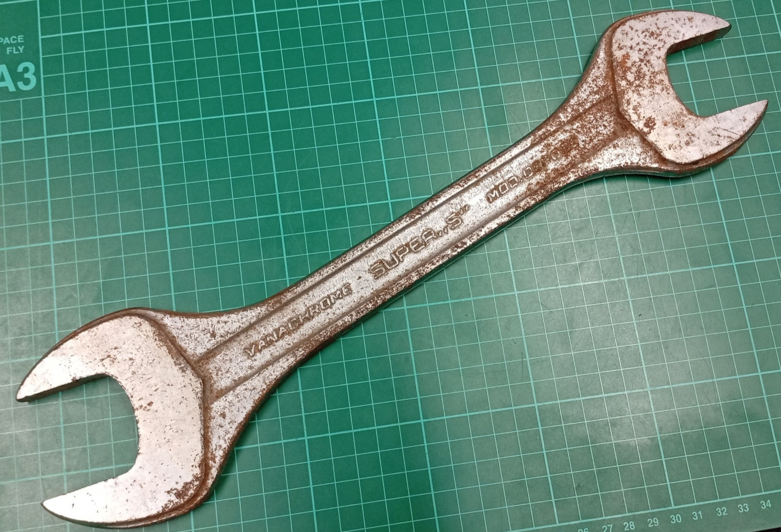 Vintage Facom No44, 38mm x 42mm Vanachrome, Open Ended Spanner, Made In France