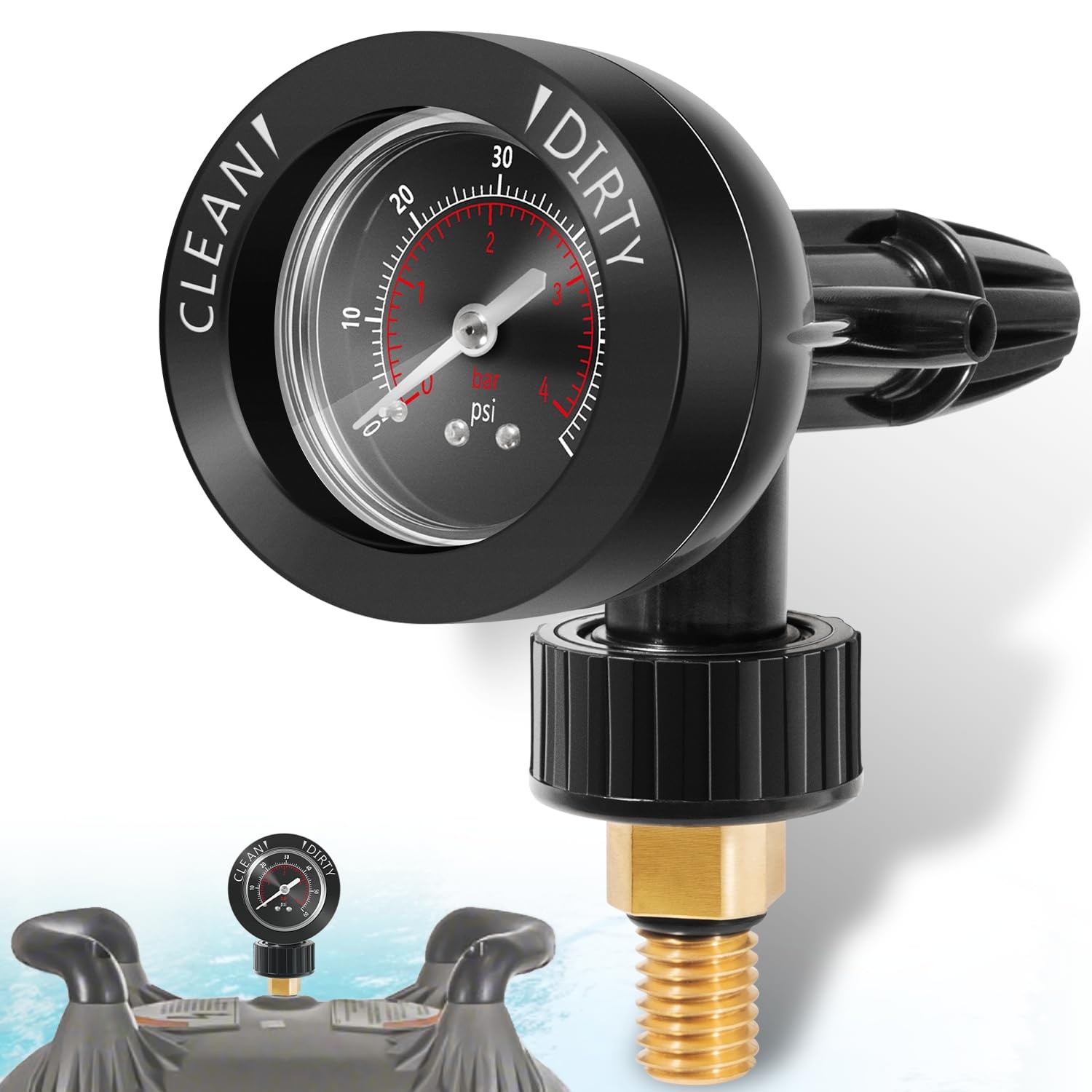 R0357200 Brass Air Relief Valve w Pressure Gauge For Zodiac Jandy CV DEV DEL JS