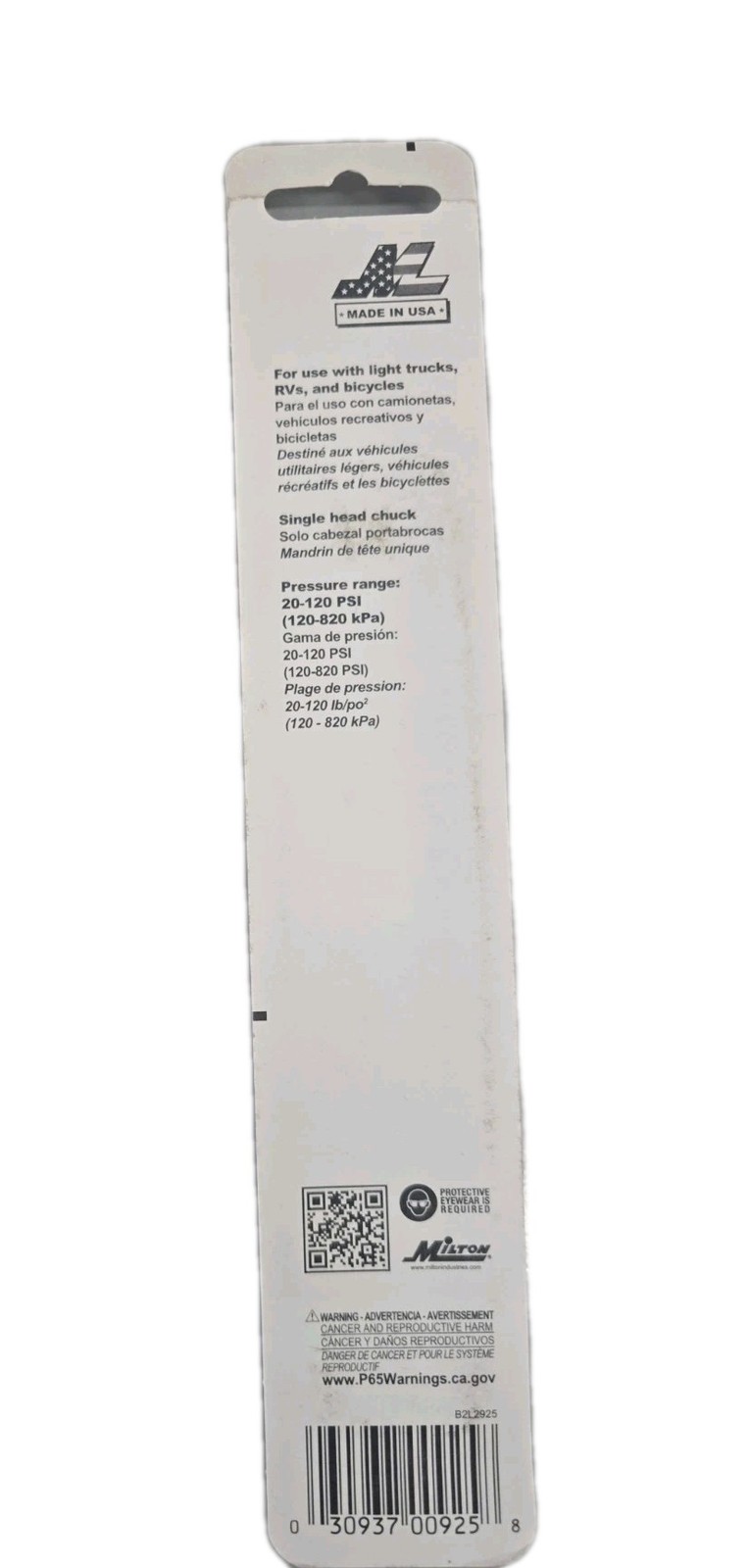 Milton S-925 Pencil Tire Gauge 20-120 PSI