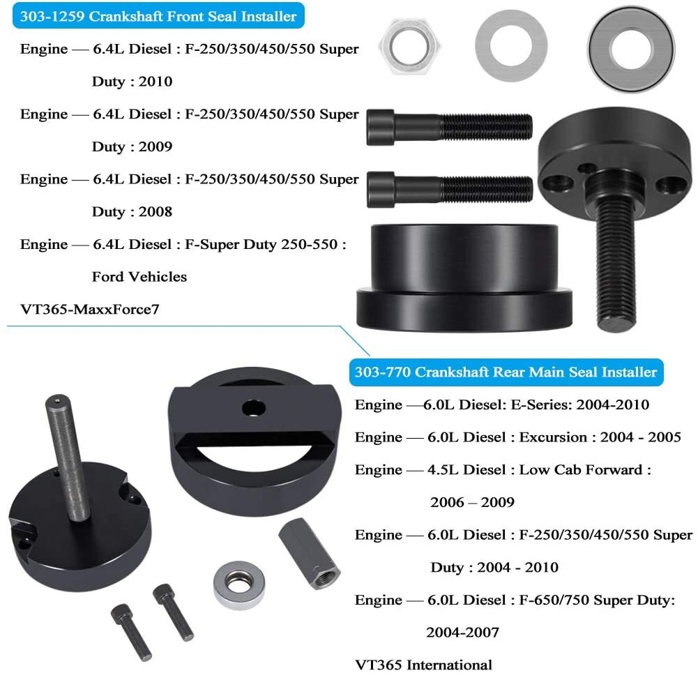 Crankshaft Front & Rear Main Seal Installer Tool 303-1259 303-770 for Ford 6.4L