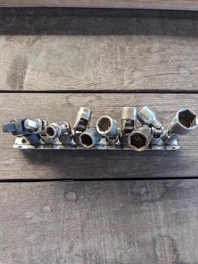 Snap on, Matco, MAC, etc. mixed lot of various swivel/sockets and sizes-Trays