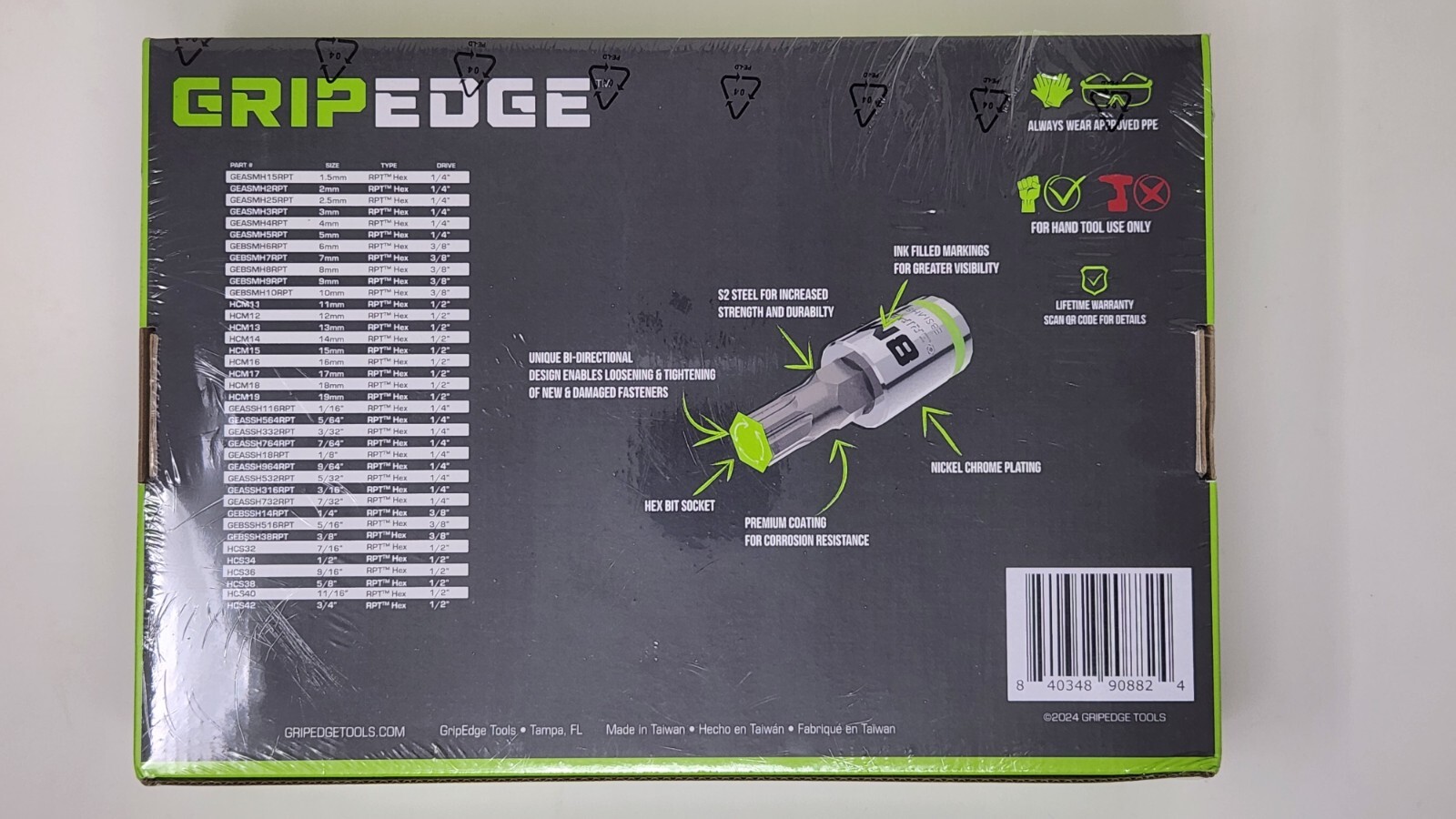 Gripedge 38 Pc Master RPT Hex Bit Allen Socket Set Metric & SAE MH38S Sealed New