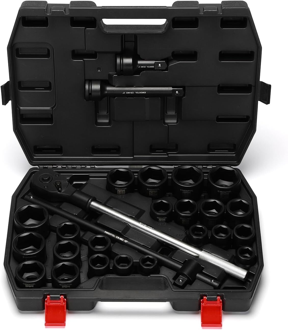 3/4″ Drive Jumbo Impact Socket Set 27PCS,SAE (7/8″-2″) and Metric (22mm-50mm)