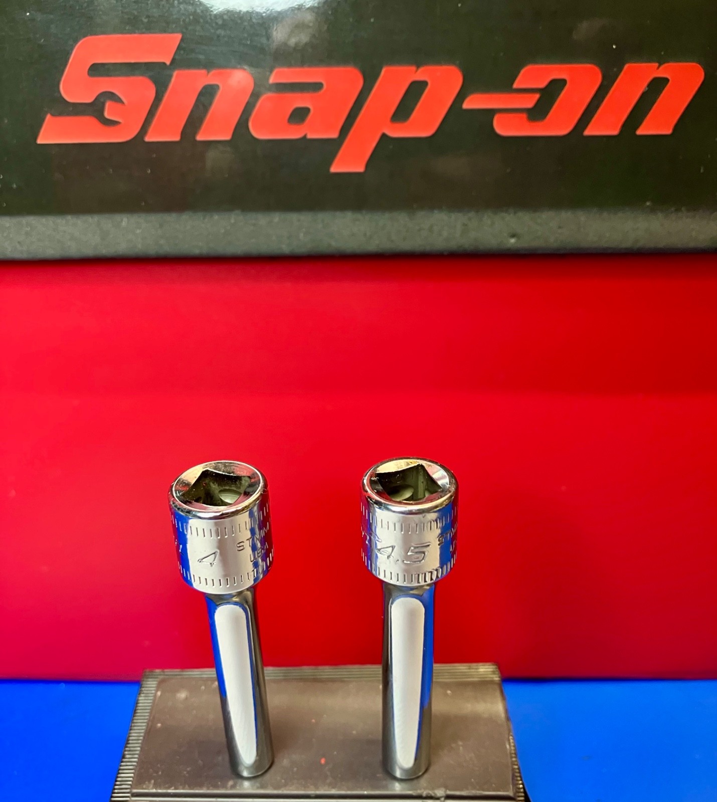 Snap On 1/4″ Drive 2 pc Metric Deep ADD ON 4mm 4.5mm 6pt Socket Lot Set NEWBIES