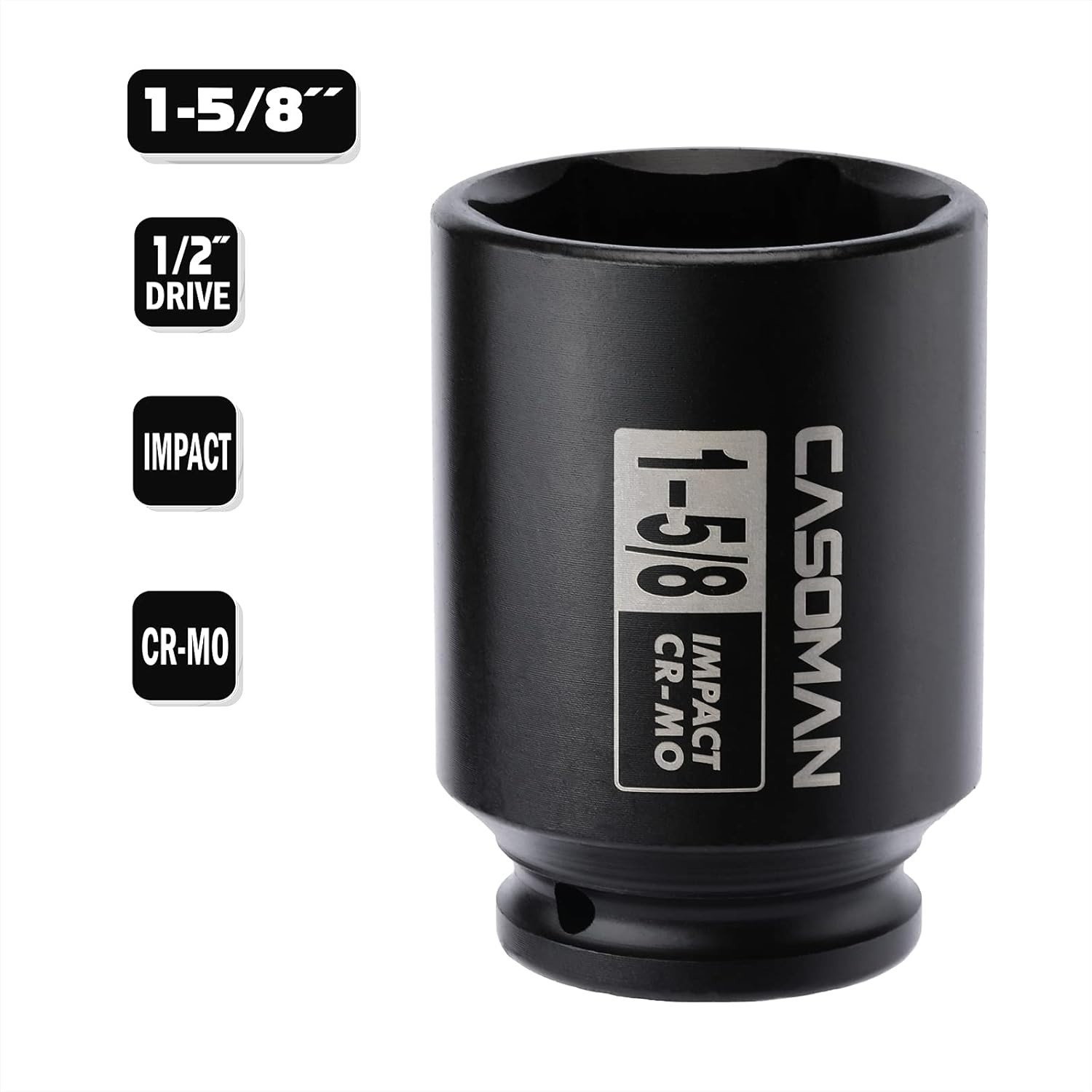 6-Point 1/2-Inch Drive Deep Impact Socket- 1-5/8″ (SAE), 1-5/8 in.
