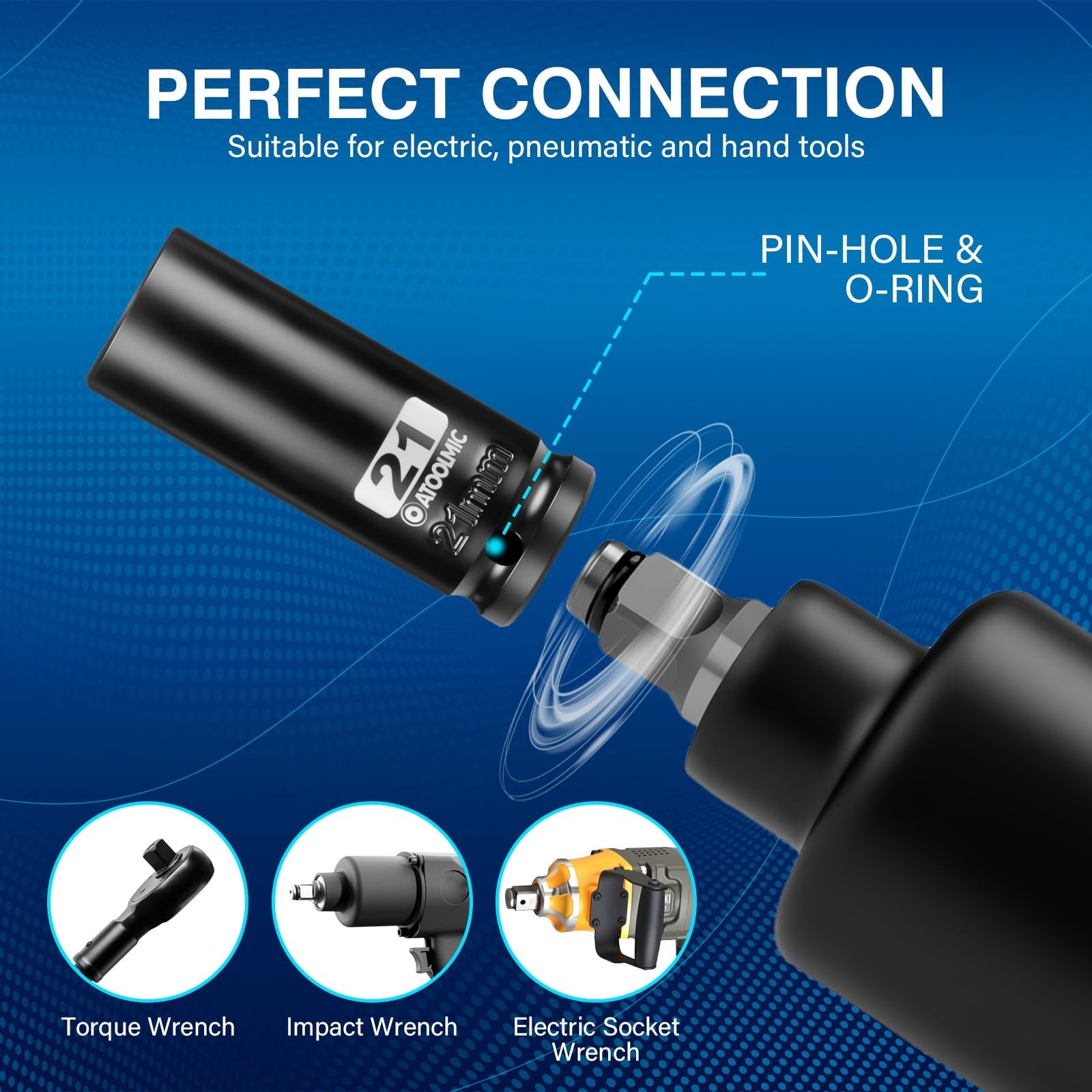 1/2″ Drive 21mm Deep Impact Socket 6 Point CR-MO Metric Axle Nut Removal Tool
